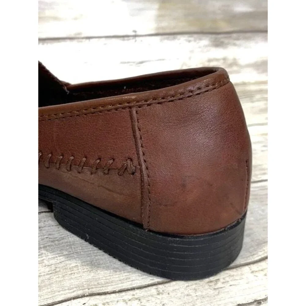 Giorgio Brutini Men's Weaver Brown Leather‎ Loafers with Kilti Tassels Size 9M